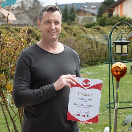 Günther Oblasser aus Villach, „Pfleger mit Herz“ 2020 in der Kategorie „pflegende Angehörige“