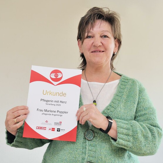 Marlene Poppler aus Vorarlberg, „Pflegerin mit Herz“ 2020 in der Kategorie „pflegende Angehörige“