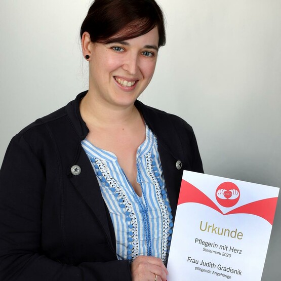 Judith Gradisnik, Steiermarks „Pflegerin mit Herz“ 2020 in der Kategorie „pflegende Angehörige“